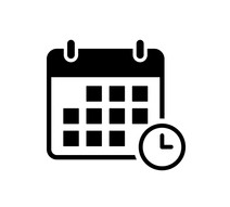 Icône d&rsquo;un calendrier avec une horloge.